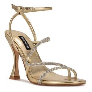 Nine West Blitz2 Rhinestone Gold Sandal